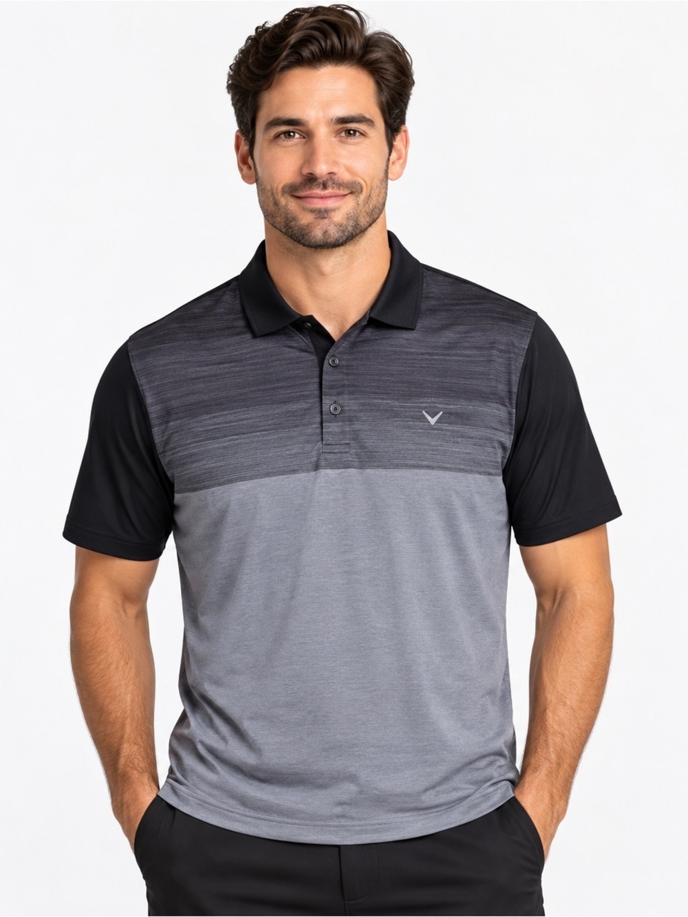 Callaway Golf Polo Shirt Mens Medium Opti-Dri Stretch Performance Gray